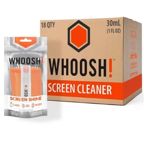 WHOOSH! Screen Shine Go Screen Cleaner Kit 30ml (1 fl oz) | Streak-Free Cleaning for All Screens & Lenses — 1 fl oz