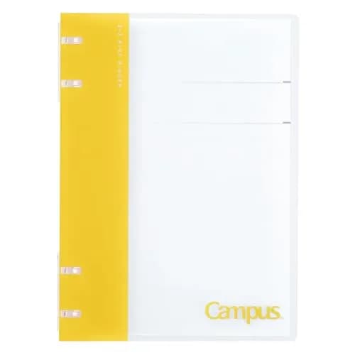 KOKUYO Campus Refillable Notebook A5 2x2 Slim Ring Binder with Customizable Title Page, 40 Sheets, Yellow thumbnail 1