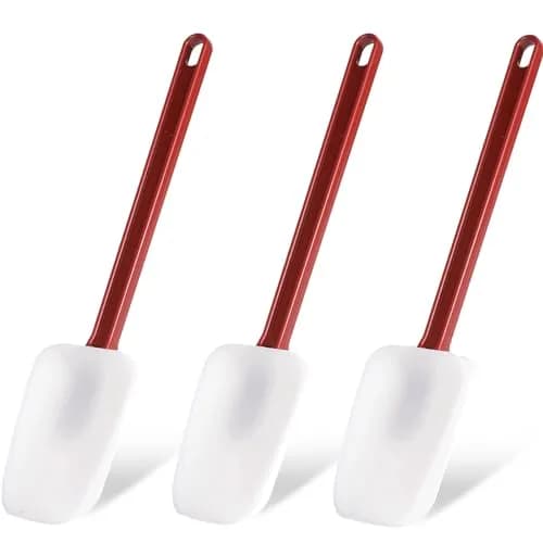 heffiso Silicone Rubber Spatula and Spoon Set of 3, 9.5 Inches | Heat Resistant up to 260°C (500°F) thumbnail 1