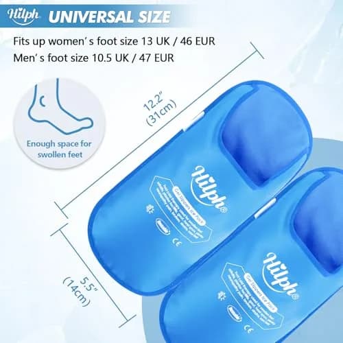 Hilph Foot Ice Pack Slippers, 1 Pair, 30.5cm (12.2") | Plantar Fasciitis & Swollen Feet Pain Relief thumbnail 5