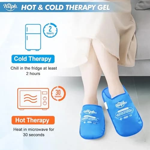 Hilph Foot Ice Pack Slippers, 1 Pair, 30.5cm (12.2") | Plantar Fasciitis & Swollen Feet Pain Relief thumbnail 6