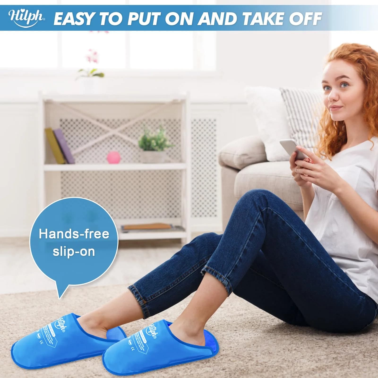 Hilph Foot Ice Pack Slippers, 1 Pair, 30.5cm (12.2") | Plantar Fasciitis & Swollen Feet Pain Relief - view 4