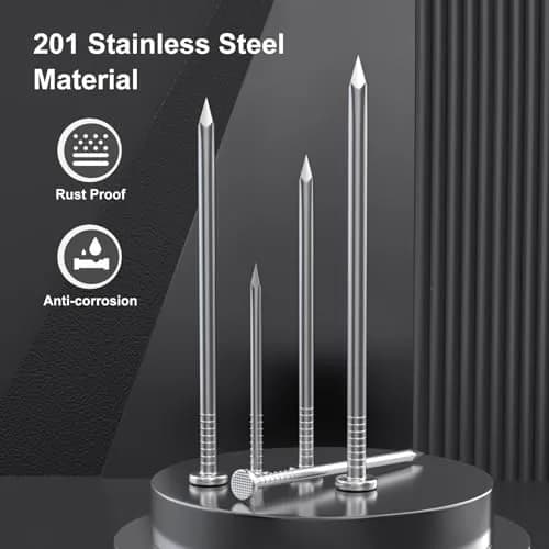 VGBUY Stainless Steel Hardware Nails 2-1/2 Inch (63.5mm) Flat Head | 120PCS for Picture Hanging thumbnail 3