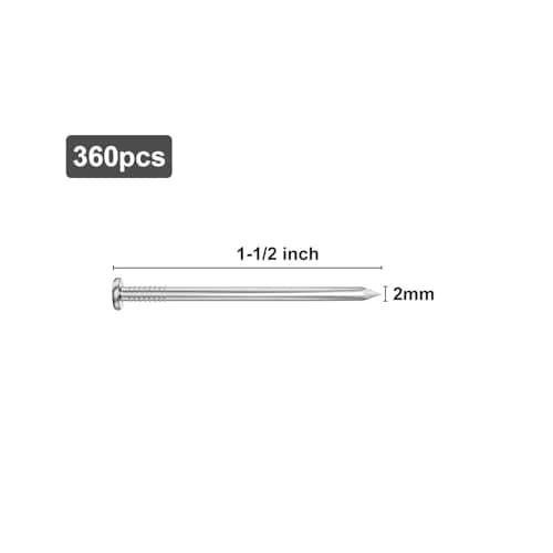 VGBUY 360PCS Stainless Steel Finishing Nails 1-1/2 Inch (3.81 cm) | Flat Head Picture Hanging Nails for Wood & Walls thumbnail 4