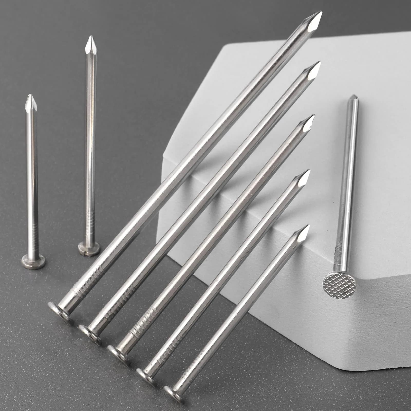 VGBUY 360PCS Stainless Steel Finishing Nails 1-1/2 Inch (3.81 cm) | Flat Head Picture Hanging Nails for Wood & Walls - view 2