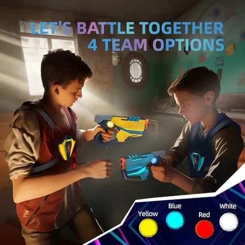 TG BLOCKS Laser Tag Set of 4 with Vests | Futuristic Sci-Fi Design, LED Lights, 4-Player Game thumbnail 4