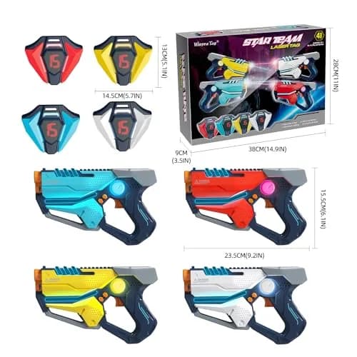 TG BLOCKS Laser Tag Set of 4 with Vests | Futuristic Sci-Fi Design, LED Lights, 4-Player Game thumbnail 5