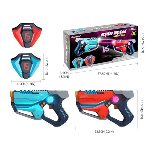 TG BLOCKS Laser Tag Set of 2 with LED Vests | Futuristic Sci-Fi Design & Advanced Gameplay Options thumbnail 6