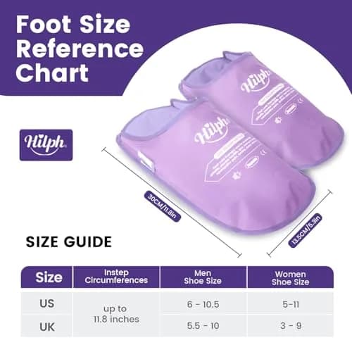 Hilph Foot Ice Pack Slippers, Gel Cold Therapy for Plantar Fasciitis, Gout, Neuropathy Relief, 2-Pack Purple thumbnail 6