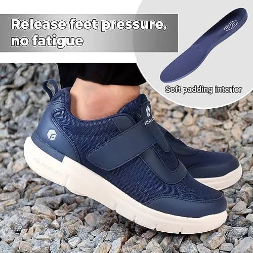FitVille Diabetic Shoes for Men Extra Wide Width Orthopedic Swollen Feet Shoes, Neuropathy Foot Pain Relief Walking Sneakers for Elderly Seniors with Parkinson's (Dark Blue, XX-Wide 10) | Comfortable Wide Fit Footwear thumbnail 7
