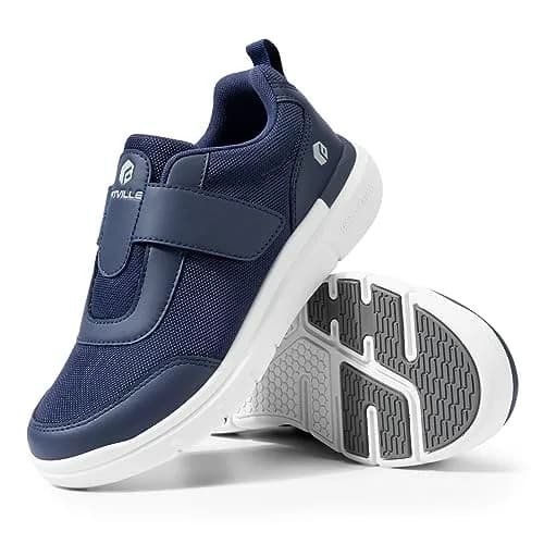 FitVille Diabetic Shoes for Men Extra Wide Width Orthopedic Swollen Feet Shoes, Neuropathy Foot Pain Relief Walking Sneakers for Elderly Seniors with Parkinson's (Dark Blue, XX-Wide 10) | Comfortable Wide Fit Footwear thumbnail 8