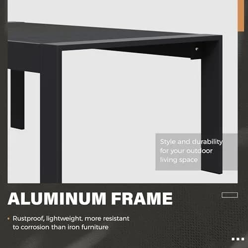 Solaste Aluminum Outdoor Coffee Table 43in x 24in x 16in | All-Weather Metal Patio Furniture thumbnail 4