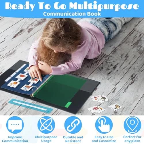Resurhang 162 Cartoon Communication Book Autism Speech Binder 21x14.8cm | Visual & Engaging Communication Tool thumbnail 6