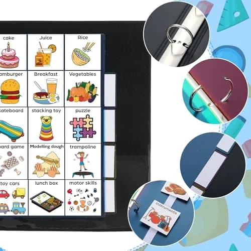 Resurhang 162 Cartoon Communication Book Autism Speech Binder 21x14.8cm | Visual & Engaging Communication Tool thumbnail 3