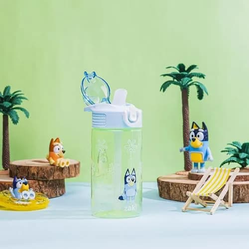 Zak Designs Bluey Sage 16oz (473ml) Leak-Proof Straw Kids Water Bottle | BPA-Free PP Plastic thumbnail 2