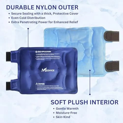 MEDVICE Knee Ice Pack Wrap with Cold Compression for Pain Relief, Swelling & Inflammation | 25.4 oz (720 g) thumbnail 4