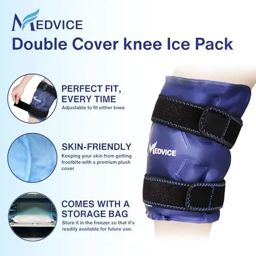 MEDVICE Knee Ice Pack Wrap with Cold Compression for Pain Relief, Swelling & Inflammation | 25.4 oz (720 g) thumbnail 2