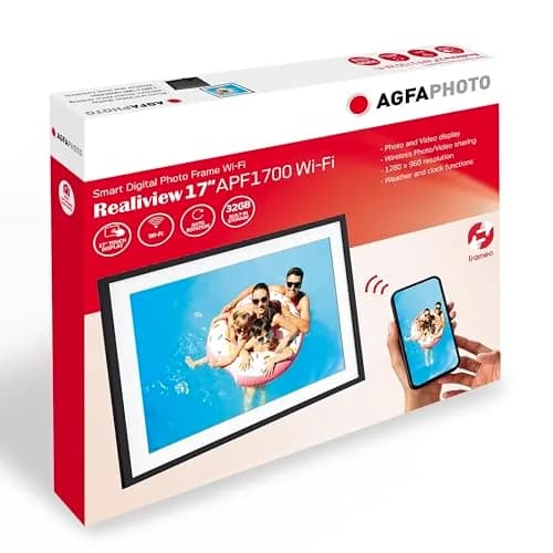 AgfaPhoto WiFi Frameo Digital Picture Frame, 17 Inch Touchscreen Display with 32GB Storage thumbnail 8