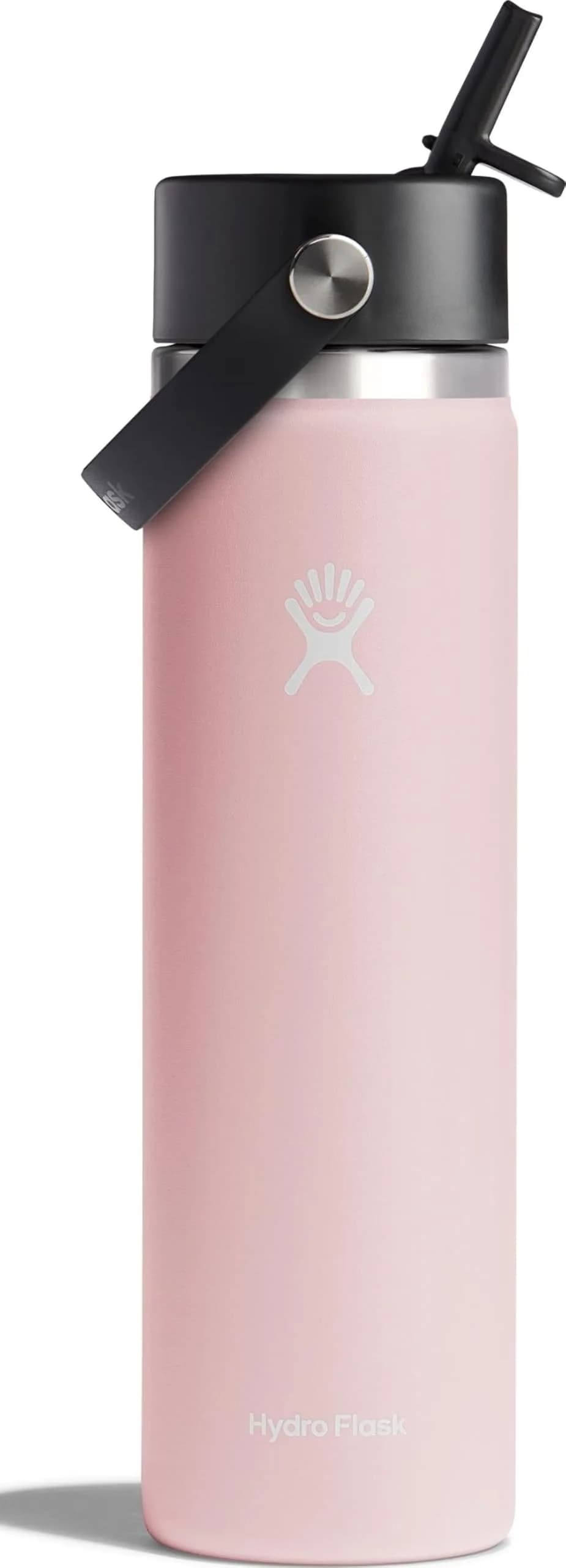 Hydro Flask Wide Mouth Water Bottle 710ml (24 Oz) with Flex Straw Cap | Insulated Stainless Steel for 24 Hours Cold