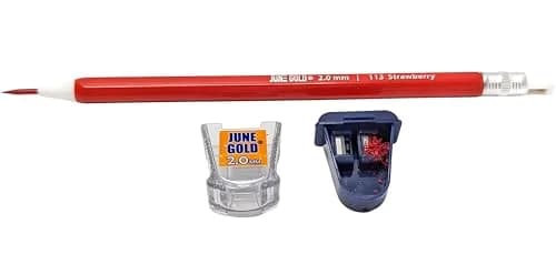 June Gold 2.0 mm Pencil Sharpener for Graphite or Color Leads (2 Pack, Blue) | Sharpens Leads & Catches Dust thumbnail 4
