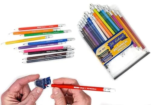 June Gold 2.0 mm Pencil Sharpener for Graphite or Color Leads (2 Pack, Blue) | Sharpens Leads & Catches Dust thumbnail 5
