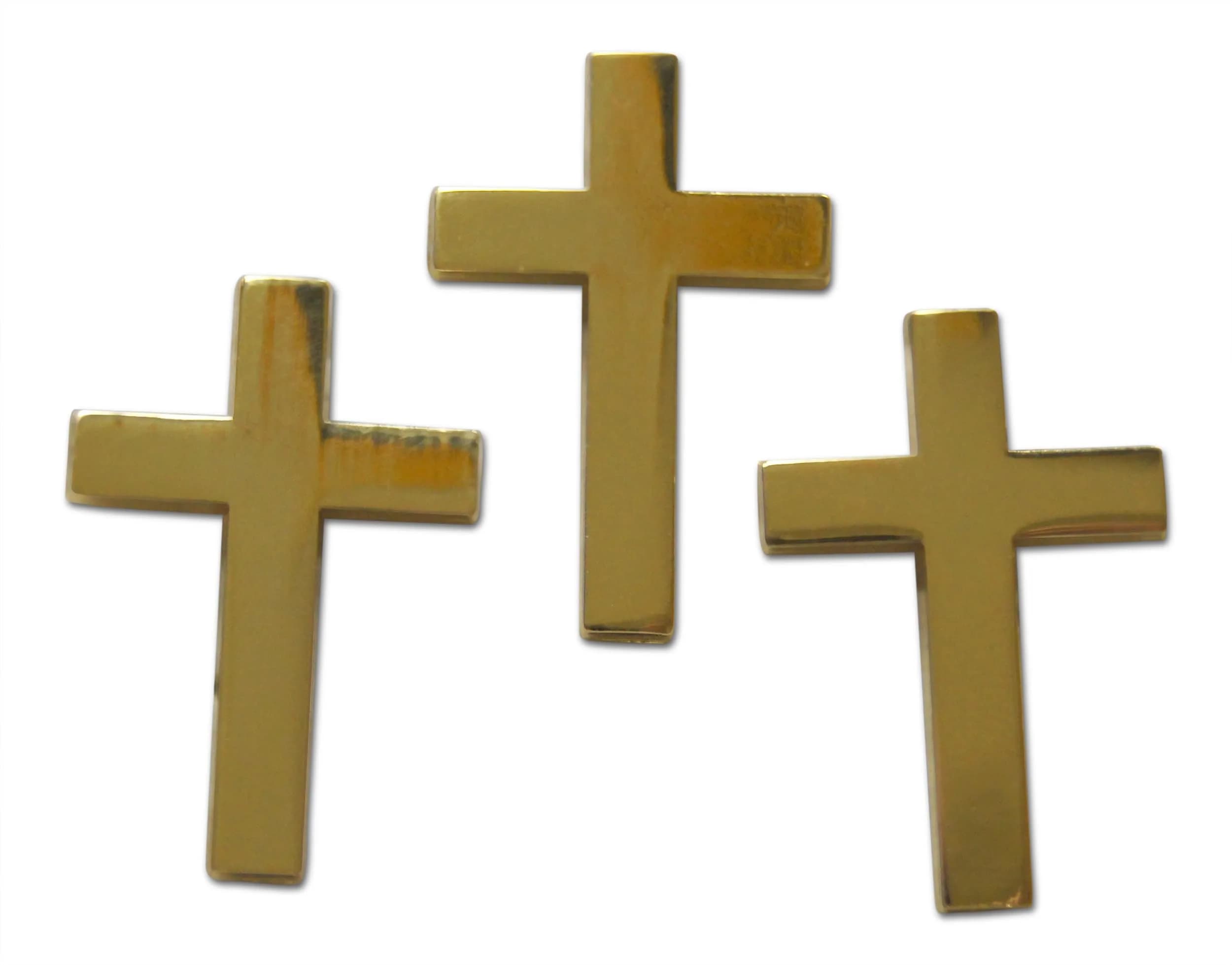 Novel Merk Christian Cross Icon Religious Lapel Pin, Hat Pin & Tie Tack Set with Clutch Back (3 Cross) — 3 Cross