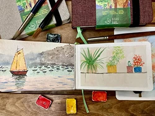 tumuarta Watercolor Journal 3.5x5.5” | 140 LB Cotton Paper, Cold Press, 24 Sheets thumbnail 7