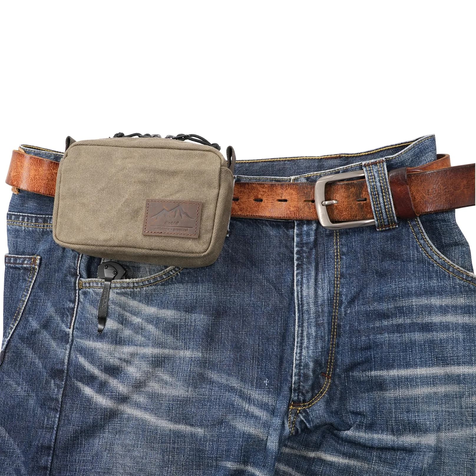 diodrio Waxed Canvas Belt Pouch Medium | Water Resistant EDC Bag for Men & Women - main product image