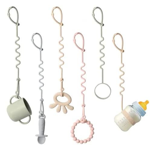 Andy Bear Silicone Toy Straps for Baby 6 Pack | Food Grade & BPA-Free for Strollers & High Chairs thumbnail 1