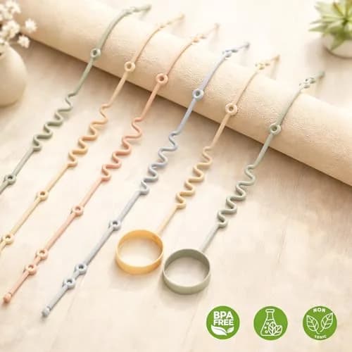 Andy Bear Silicone Toy Straps for Baby 6 Pack | Food Grade & BPA-Free for Strollers & High Chairs thumbnail 5