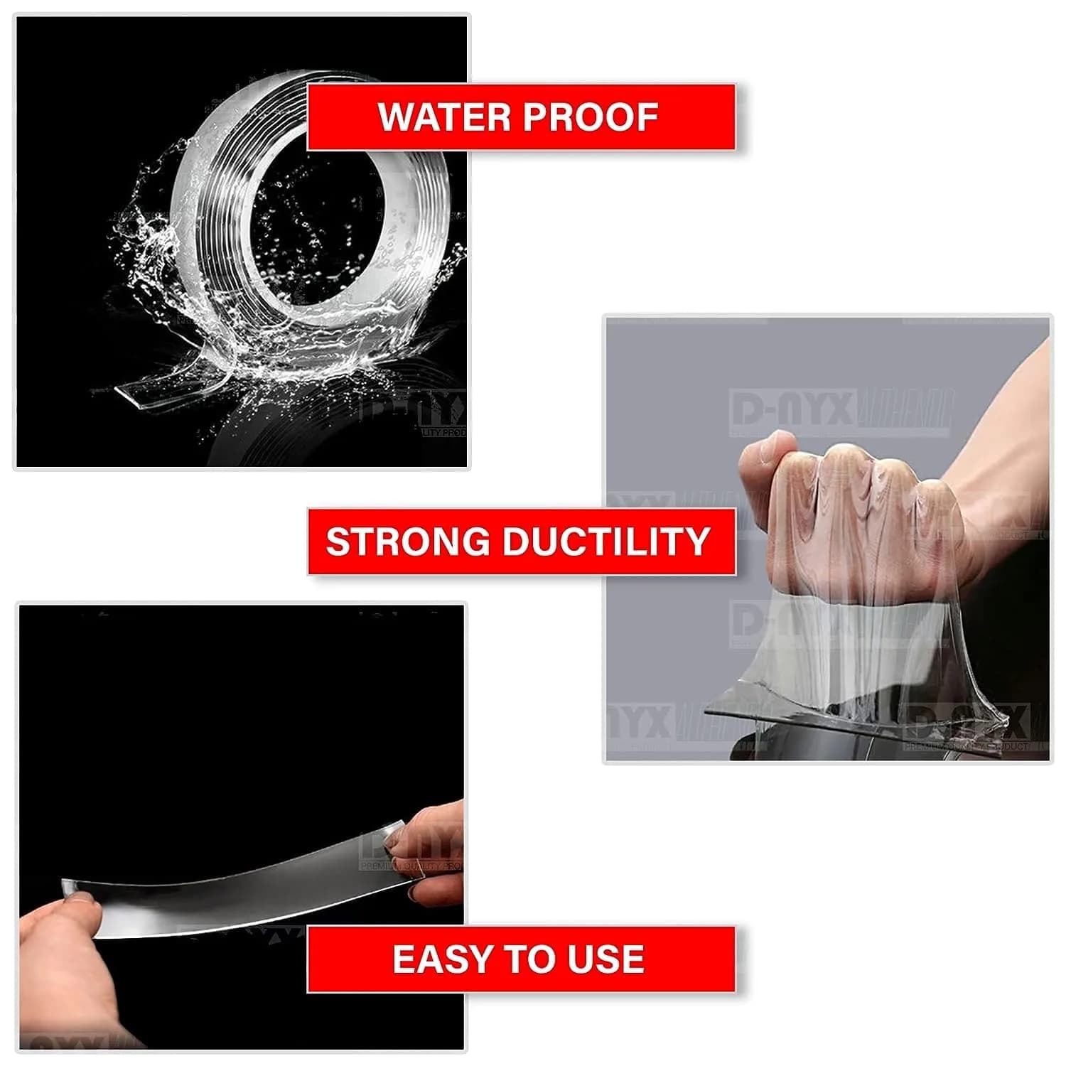 D-NYX Heavy Duty Double Sided Tape Clear Nano Adhesive Roll 3cm (1.18 inch) x 9.85 ft | Strong Hold Mounting Tape - view 5