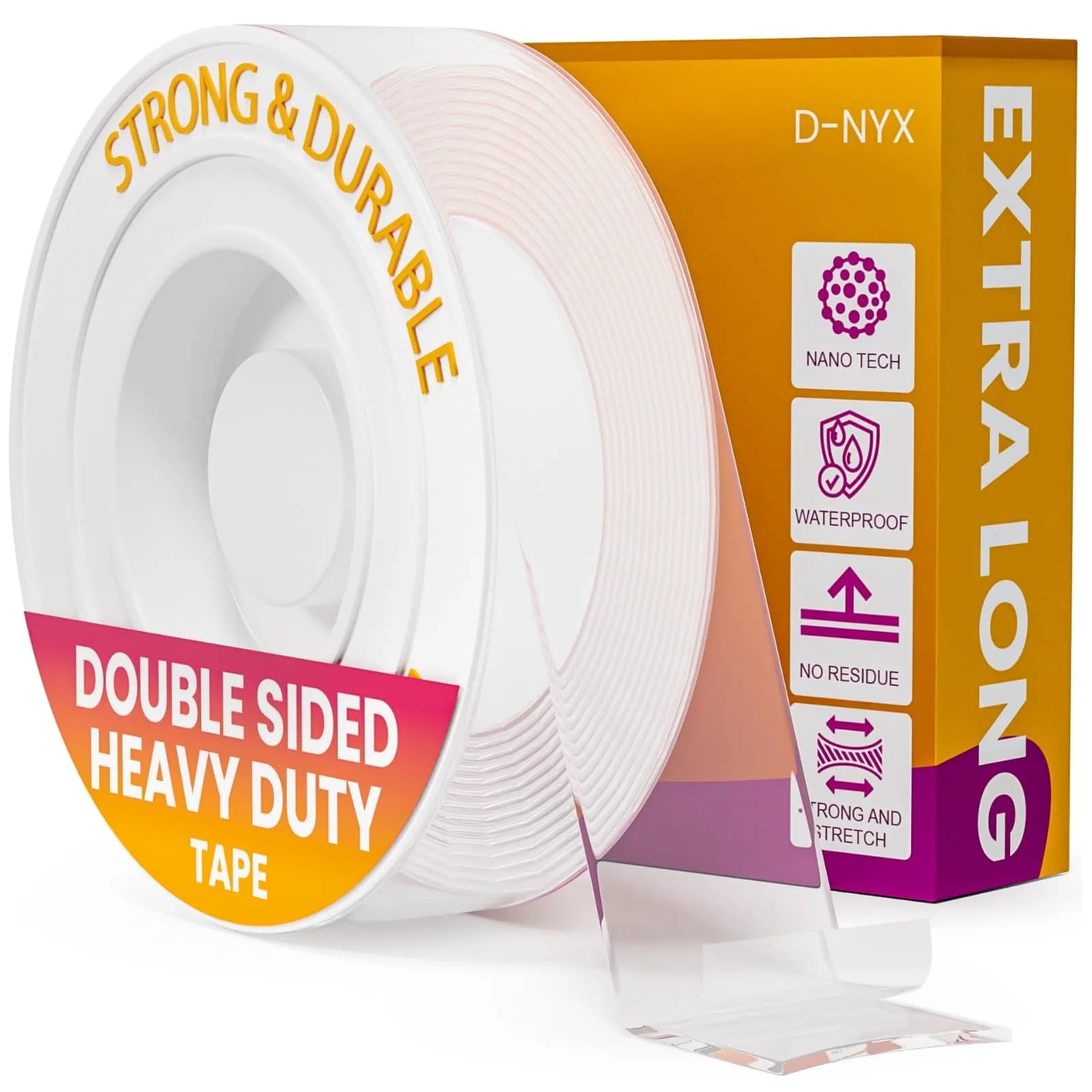 D-NYX Heavy Duty Double Sided Tape Clear Nano Adhesive Roll 3cm (1.18 inch) x 9.85 ft | Strong Hold Mounting Tape - view 6