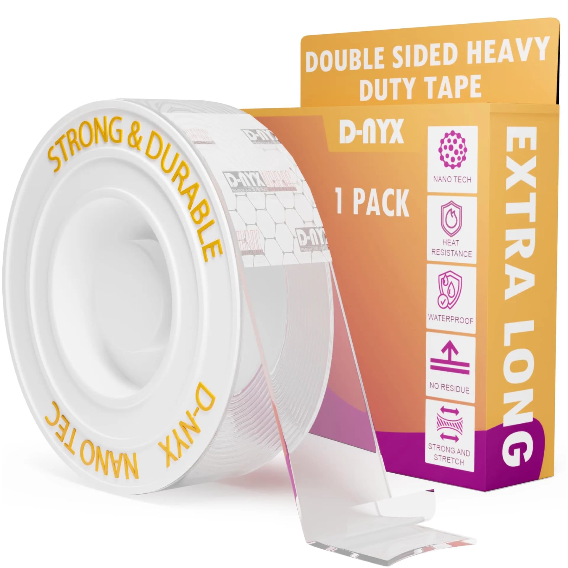 D-NYX Heavy Duty Double Sided Tape Clear Nano Adhesive Roll 3cm (1.18 inch) x 9.85 ft | Strong Hold Mounting Tape - view 7