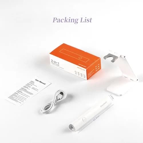 Denabuty Mini UV LED Nail Lamp Handheld with Stand, 11.3cm (4.4in) White | Portable Gel Nail Curing Light thumbnail 6