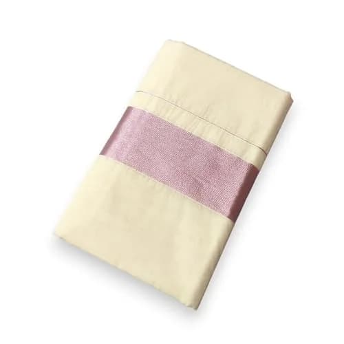 TEXATION Plain Cotton Kasavu Saree with Running Blouse 5.5m (18.04 ft) | Authentic Kerala Weave for Festivals thumbnail 1
