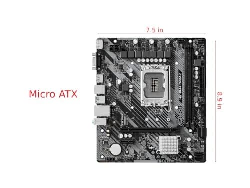 ASRock H610M-HDV/M.2 R2.0 Micro-ATX Motherboard Supports 12th/13th/14th Gen Intel, DDR4 3200, PCIe 4.0, Ultra M.2, Triple Display | Black thumbnail 2