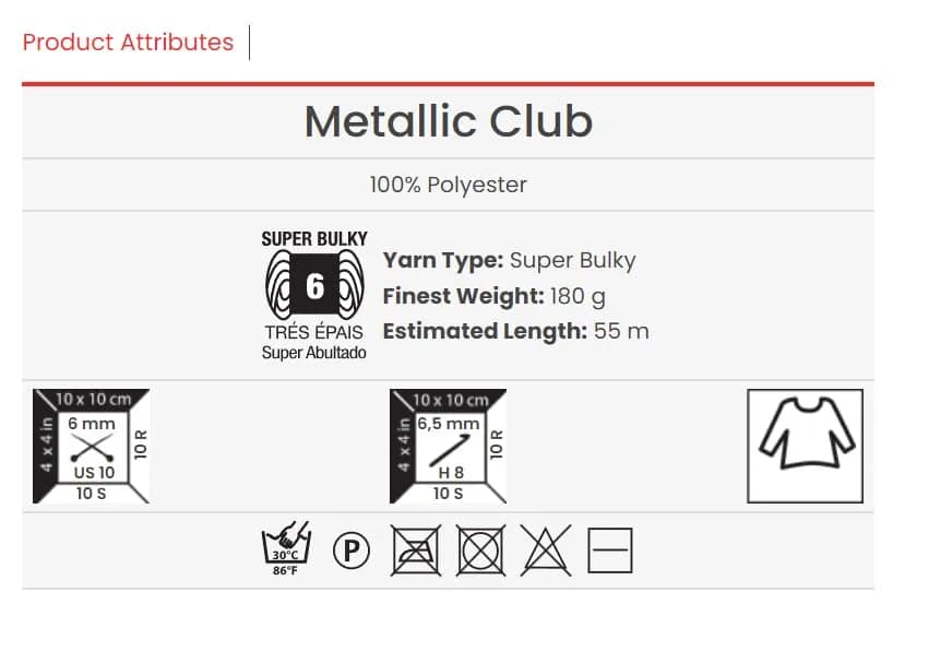 YarnArt Metallic Club Yarn Super Bulky 180g | Shiny Polyester for Crochet & Rugs thumbnail 4