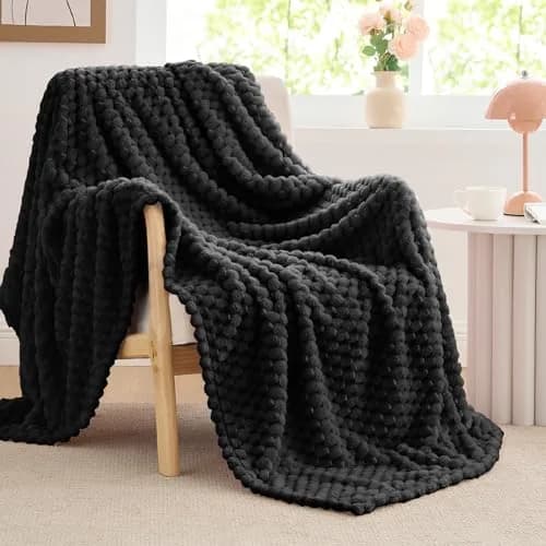BEDELITE Black Twin Blanket for Couch, 60x80 Inches | Soft Cozy All-Season Fuzzy Throw thumbnail 8
