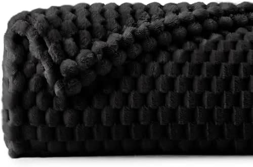 BEDELITE Black Twin Blanket for Couch, 60x80 Inches | Soft Cozy All-Season Fuzzy Throw thumbnail 2