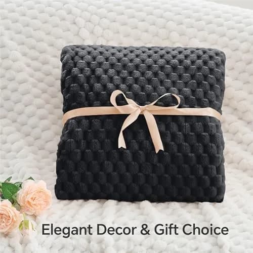 BEDELITE Black Throw Blanket for Couch, 50x60 Inches | Super Soft Cozy Fuzzy Blanket for All Seasons thumbnail 4