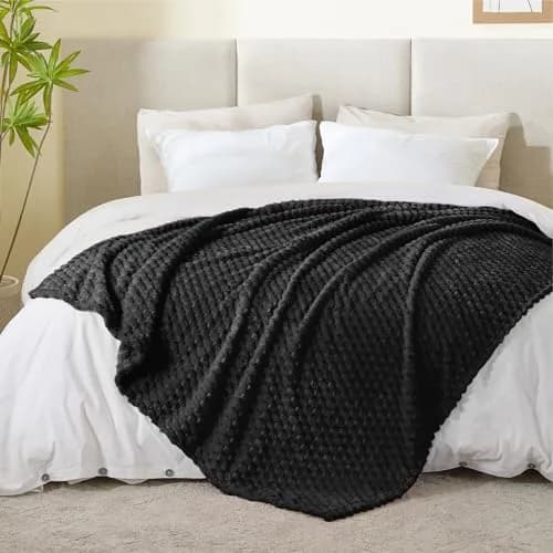 BEDELITE Black Throw Blanket for Couch, 50x60 Inches | Super Soft Cozy Fuzzy Blanket for All Seasons thumbnail 5