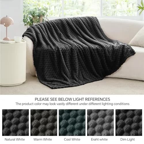 BEDELITE Black Throw Blanket for Couch, 50x60 Inches | Super Soft Cozy Fuzzy Blanket for All Seasons thumbnail 7