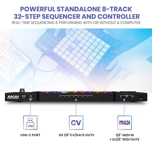 Akai Professional APC64 USB MIDI Pad Controller with 64 RGB Pads & 8 Touch Strips | Music Production & Live Performance thumbnail 5