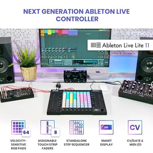 Akai Professional APC64 USB MIDI Pad Controller with 64 RGB Pads & 8 Touch Strips | Music Production & Live Performance thumbnail 2