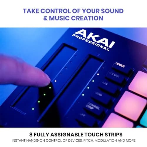 Akai Professional APC64 USB MIDI Pad Controller with 64 RGB Pads & 8 Touch Strips | Music Production & Live Performance thumbnail 3
