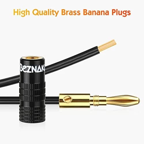 Beznaka Banana Plugs with Dual Set Screws, Black and Red Aluminum Shell, 12-Pack | Gold-Plated Brass Contacts for Pristine Audio thumbnail 4