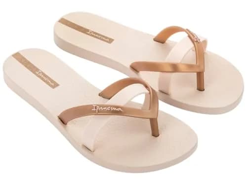 Ipanema KIREI FEM Flip Flops Beige Gold | Stylish Vegan Supportive Casual Footwear thumbnail 1