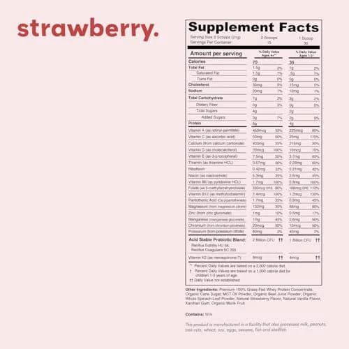 Nurished Mighty Strawberry Milk 11.1oz | Kids Daily Protein & Multivitamin with Probiotics thumbnail 4
