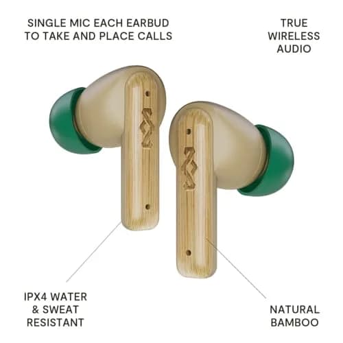 House of Marley Little Bird True Wireless Earbuds Cream | 6 Hours Playtime, USB-C Quick Charge thumbnail 3