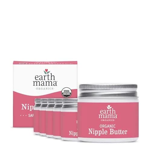Earth Mama Organic Nipple Butter 2 fl oz (59 ml) 6-Pack | Lanolin-Free Balm for Breastfeeding & Pumping thumbnail 1